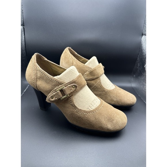Aerosoles Brown Suede Momento Mary‎ Jane Heeled Pump Size 9.5 - Picture 1 of 8